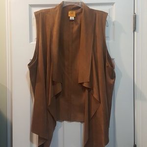 Faux suede vest